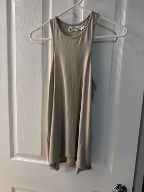 Light Taupe Sleeveless Swing Tank Top